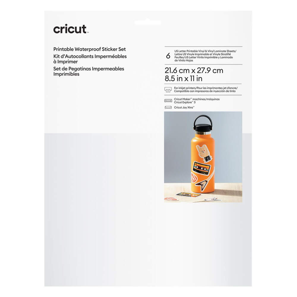 Cricut Printable Waterproof Sticker Set - US Letter (6 ct)