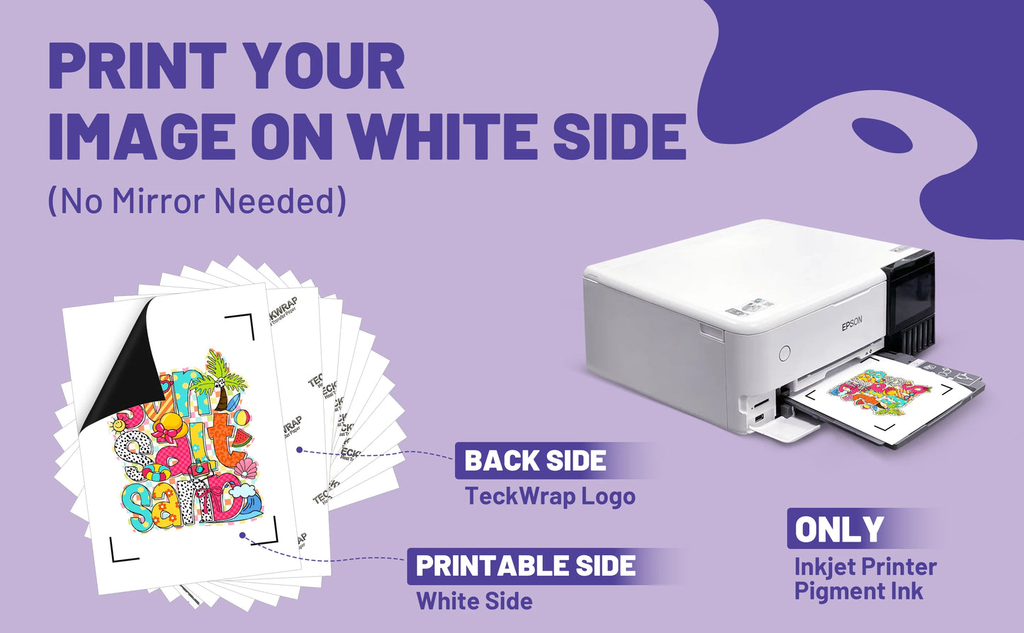 Teckwrap Inkjet Printable Heat Transfer Paper-Matte White