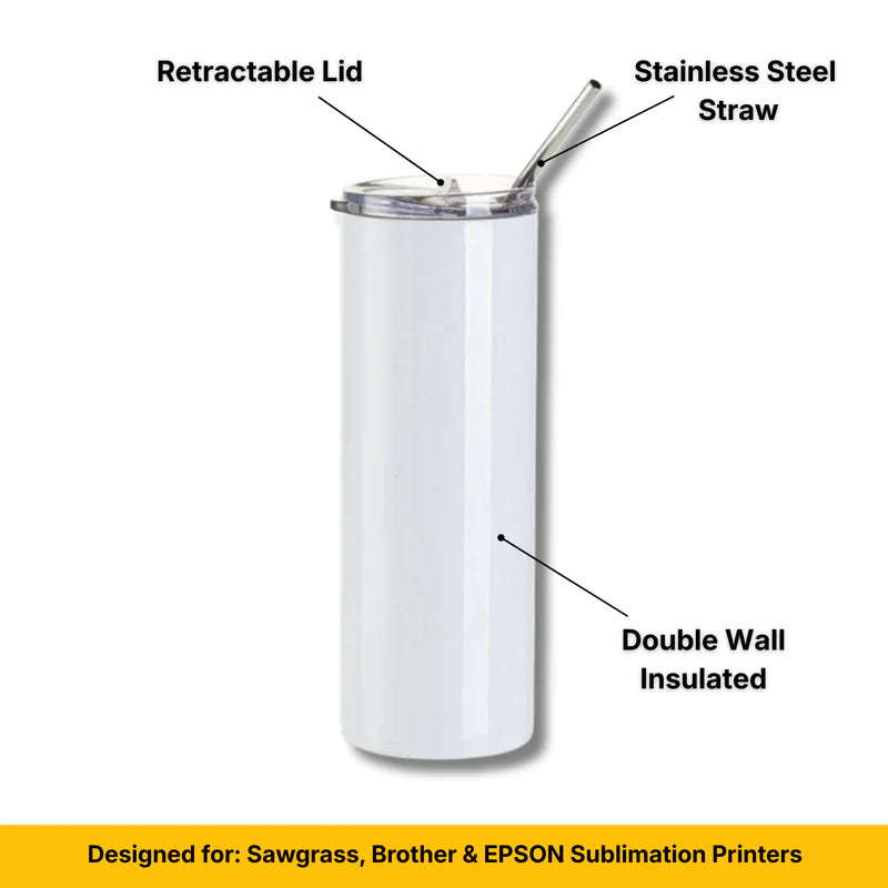 BestSub 20oz Stainless Steel Skinny Sublimation Tumblers