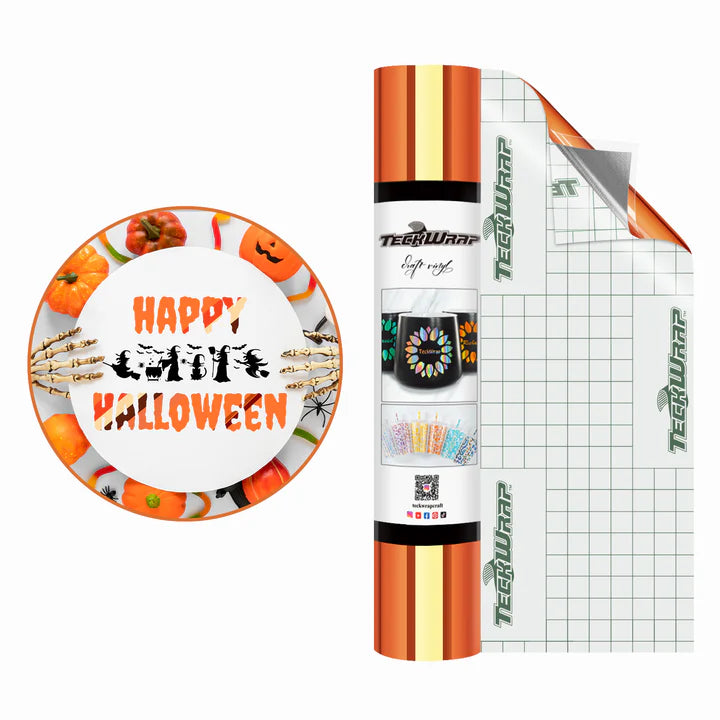 Bubble Free Mirror Chrome Adhesive Vinyl-CAYENNE ORANGE