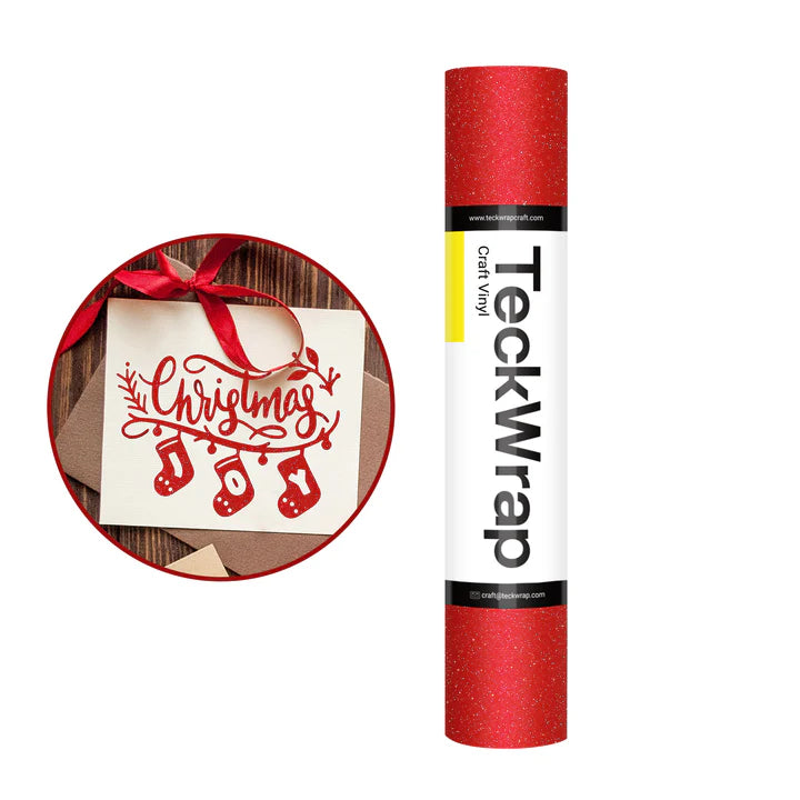 Teckwrap Glitter Adhesive Vinyl-Crimson