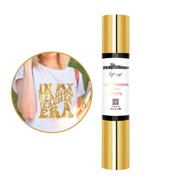 Metallic Chrome Heat Transfer Vinyl-Dull Gold