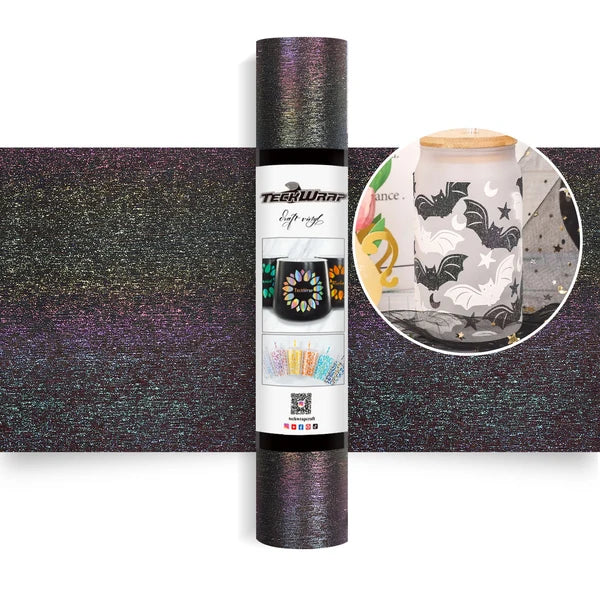 Teckwrap Nebula Glitter Brush Adhesive Vinyl - Black
