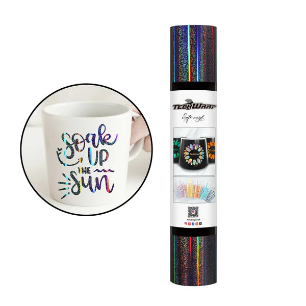 Teckwrap Dark Grey Glitter Mermaid Adhesive Vinyl - 5ft