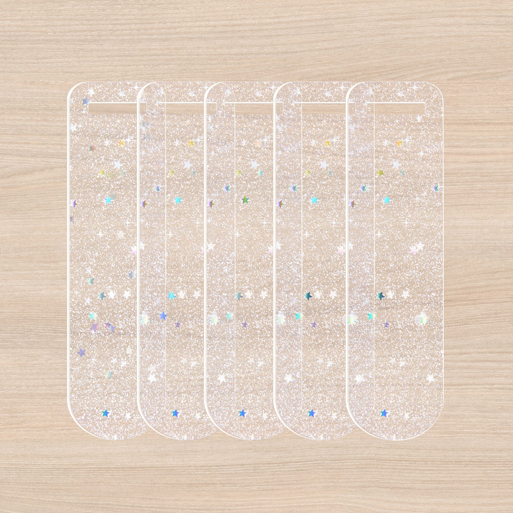 Acrylic Sparkle Bookmark Blanks(5 Pcs/Set)