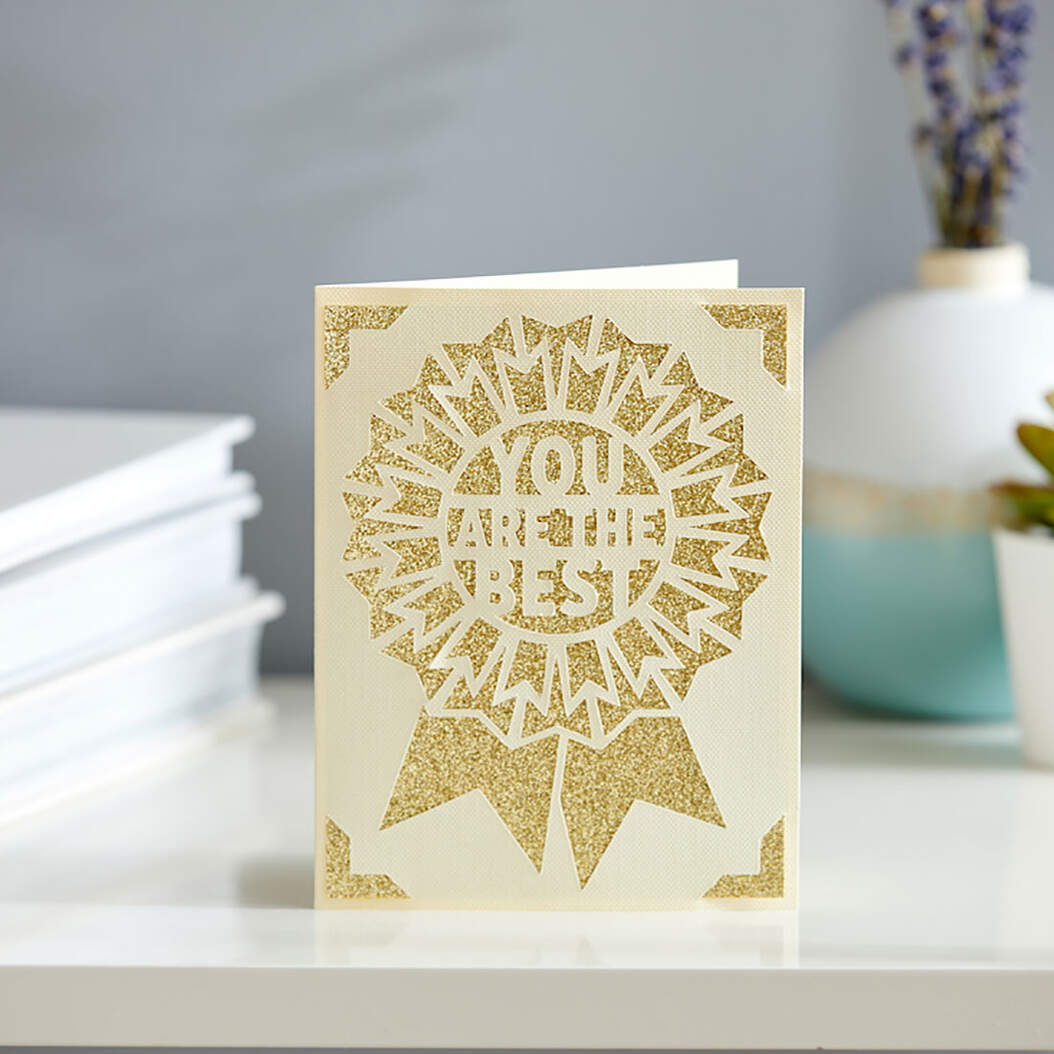 Cricut Joy™ Insert Cards, Cream/Gold Glitter