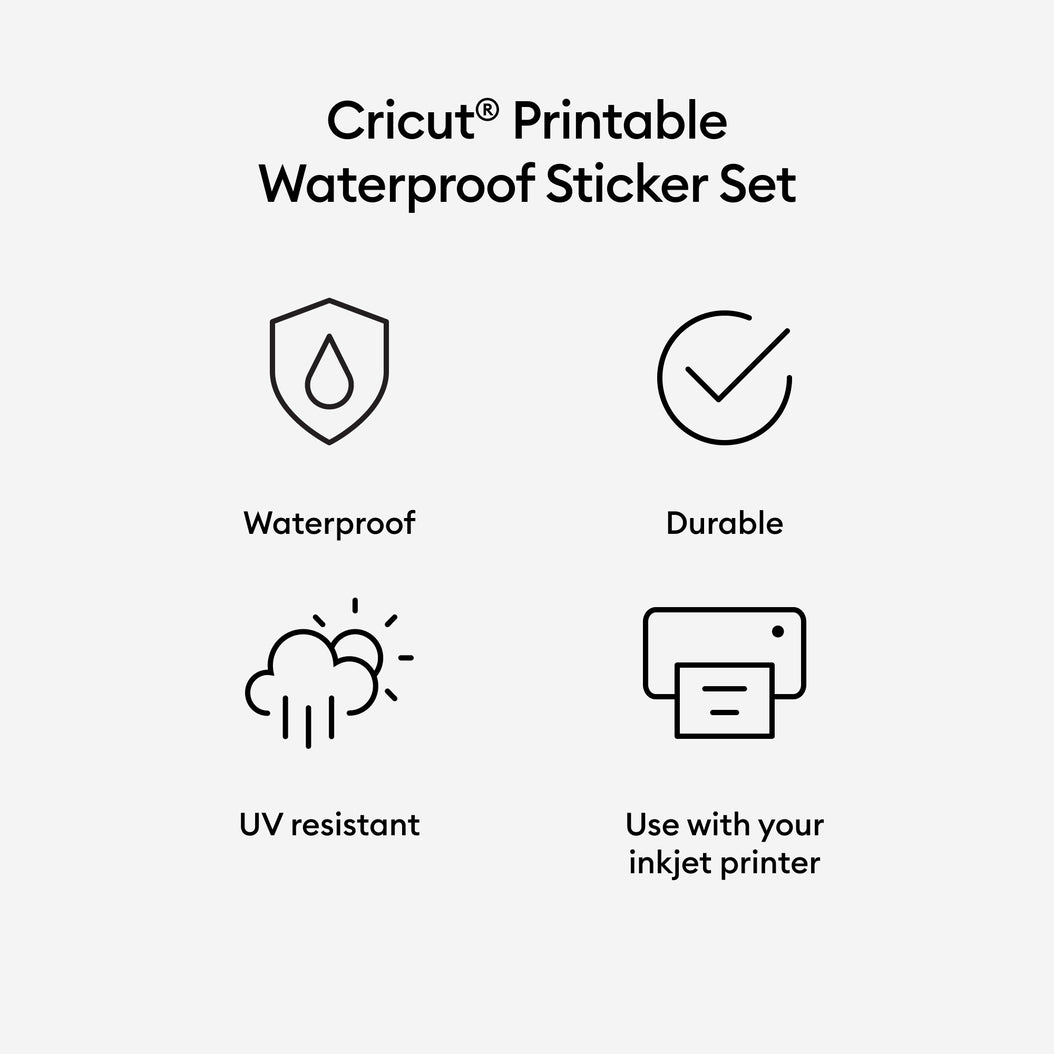 Cricut® Printable Waterproof Sticker Set - US Letter (6 ct)