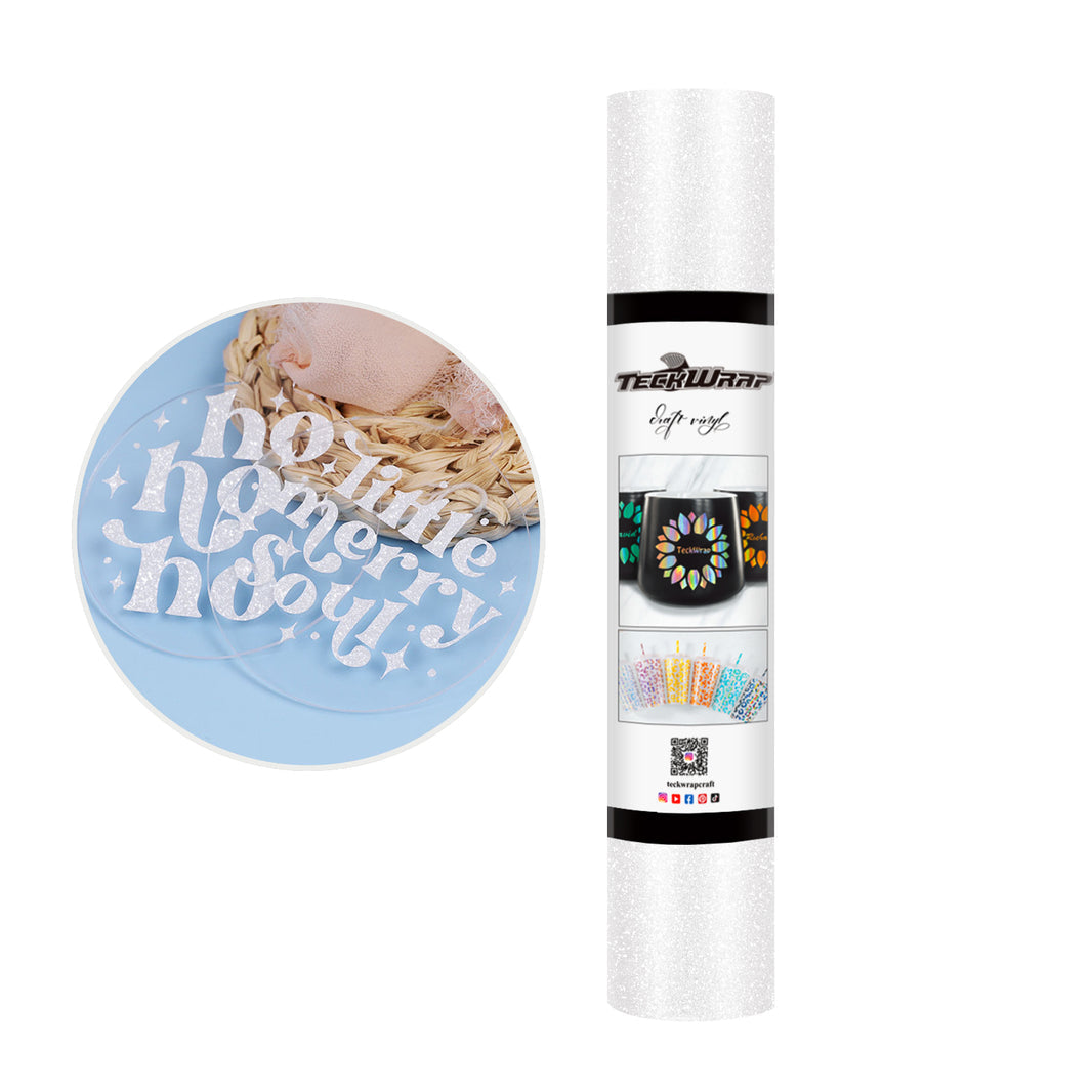 Teckwrap Burst Glitter Adhesive Vinyl-White