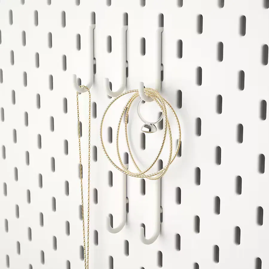 Pegboard Hook, 5 pack-White