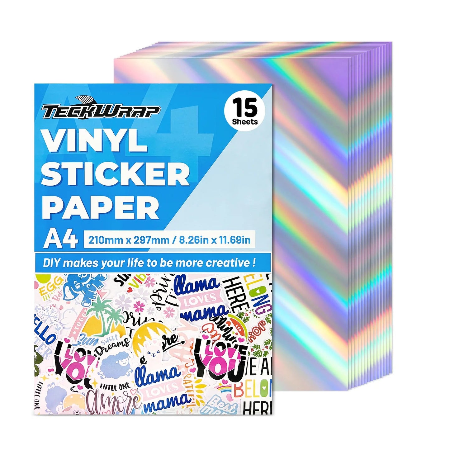 TWC Inkjet Printable holo Sticker Vinyl-16 SHEETS