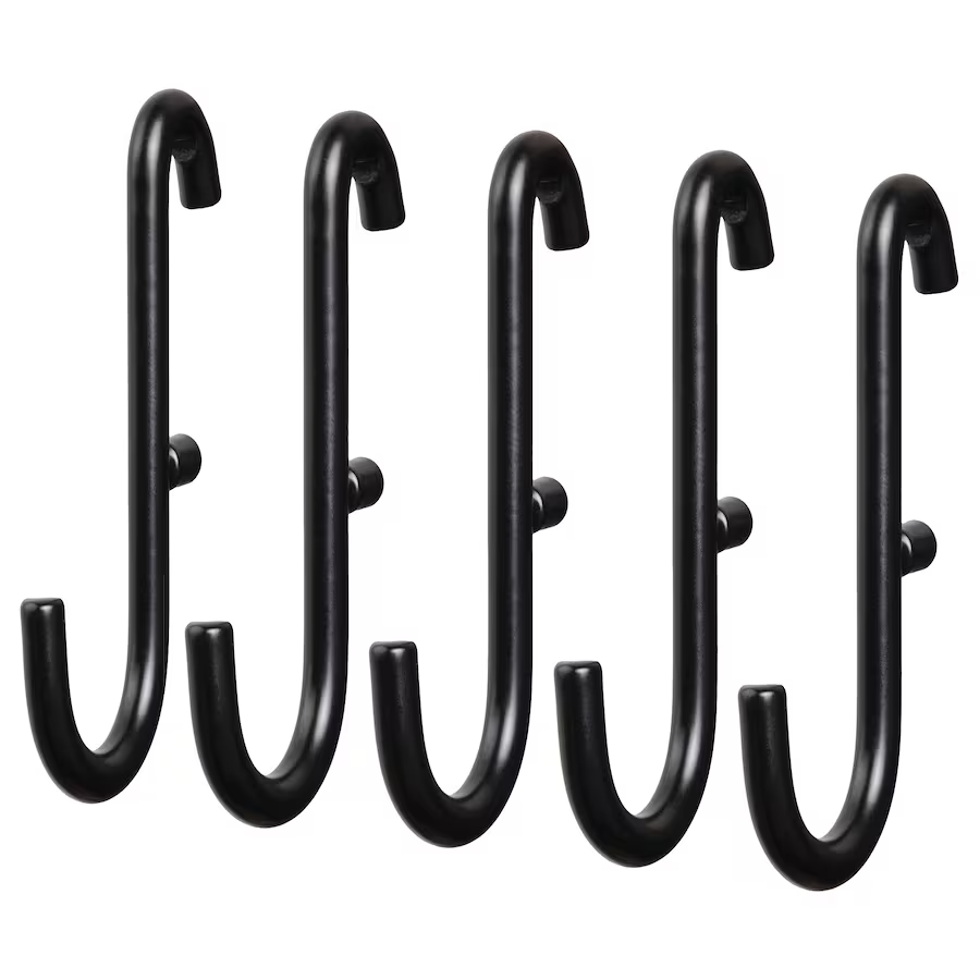 Pegboard Hook, 5 pack-black