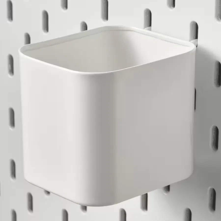 Pegboard Container, White
