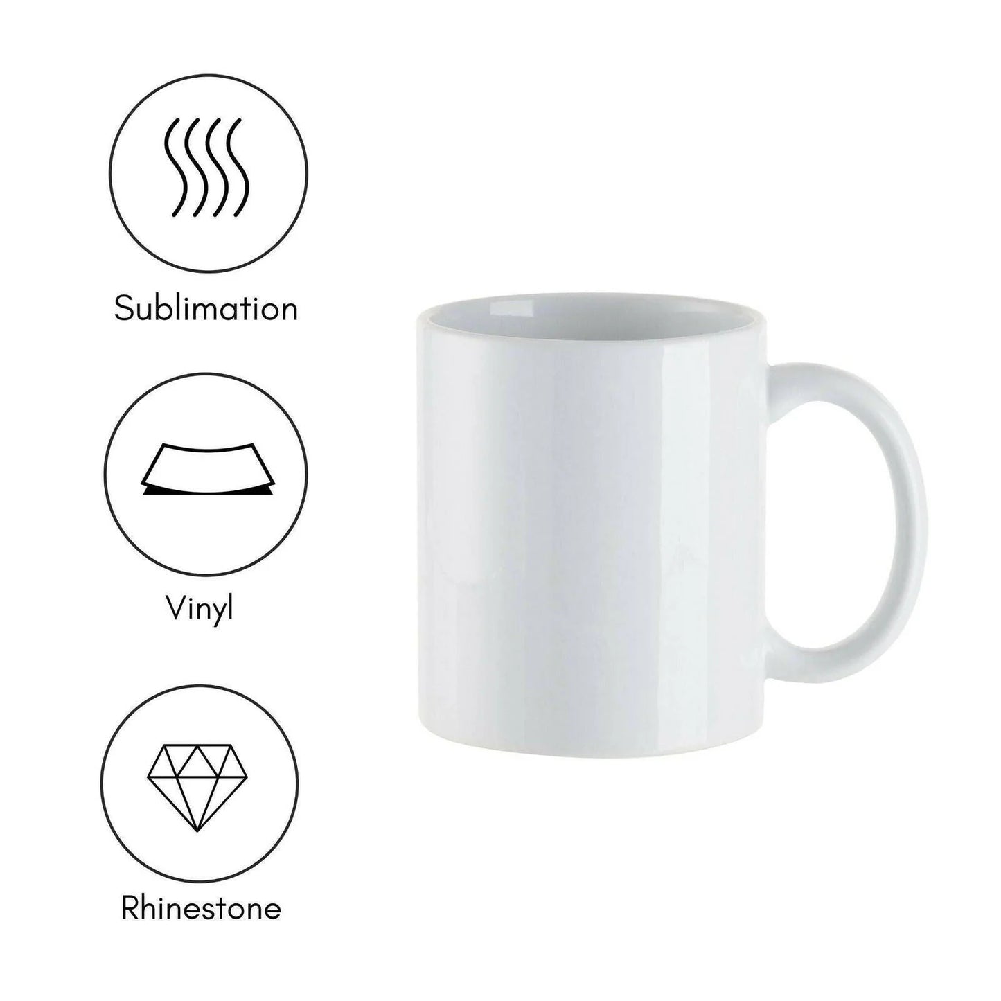 BestSub 11oz Ceramic Sublimation Mugs -White Glossy