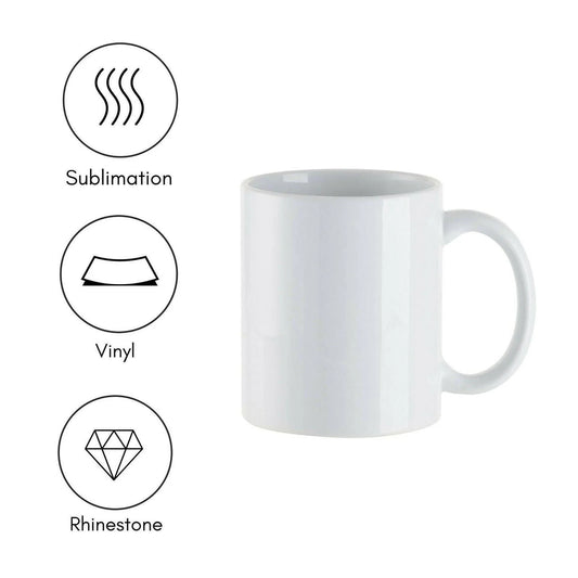 BestSub 11oz Ceramic Sublimation Mugs -White Glossy