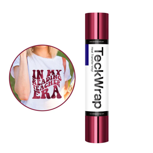 Metallic Chrome Heat Transfer Vinyl-WINE RED