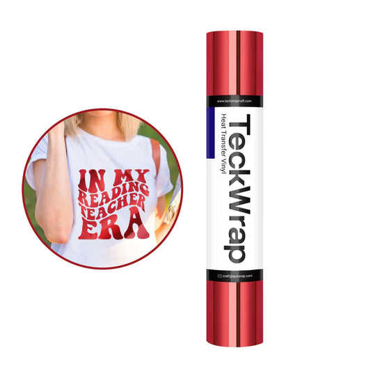 Metallic Chrome Heat Transfer Vinyl-Flame Red