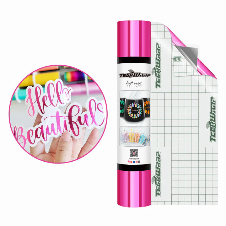 Bubble Free Mirror Chrome Adhesive Vinyl-Royal Pink