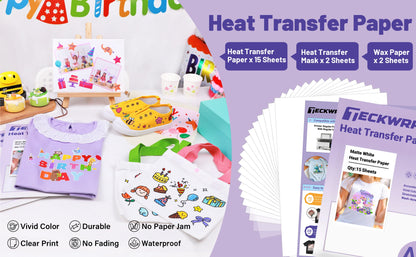 Teckwrap Inkjet Printable Heat Transfer Paper-Matte White