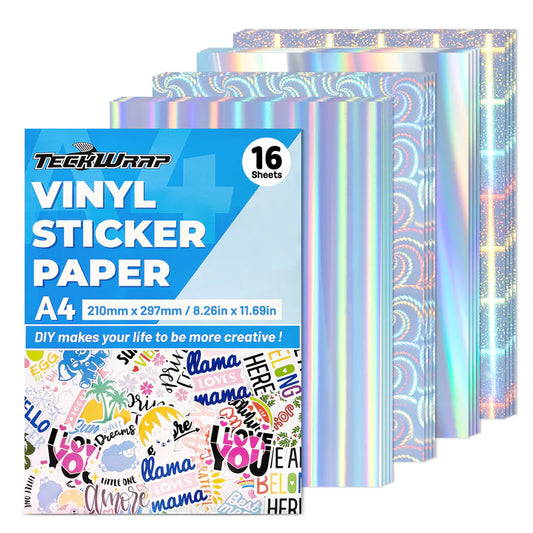 TWC Inkjet Printable holo Sticker Vinyl-16 SHEETS