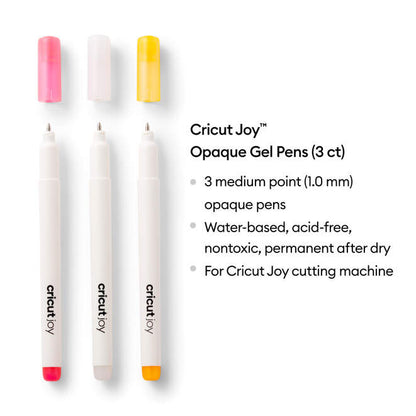 Cricut Joy™ Opaque Gel Pens 1.0 mm, Pink/White/Orange (3 ct)