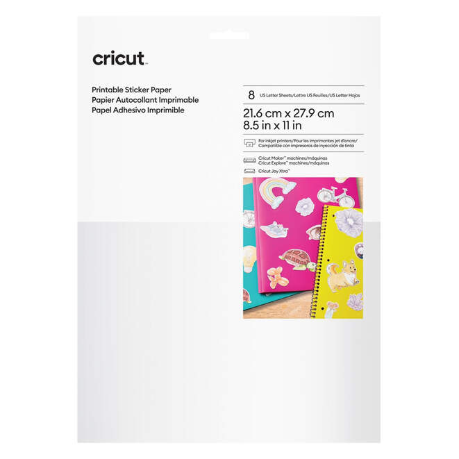 Cricut Printable Sticker Paper-US Letter (8 ct) – The Craft Room