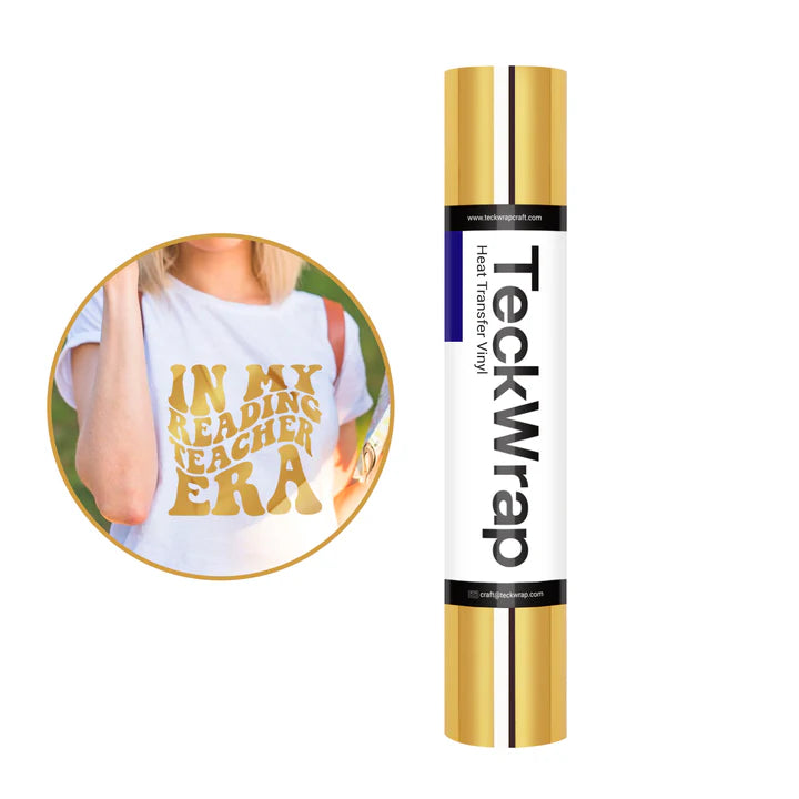Metallic Chrome Heat Transfer Vinyl-Gold