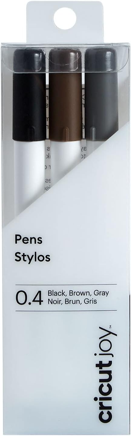 Cricut Joy 0.4 Stylos Gel Pens, Black-Brown-Grey