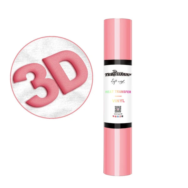 Teckwrap Puff Heat Transfer Vinyl-Coral Pink