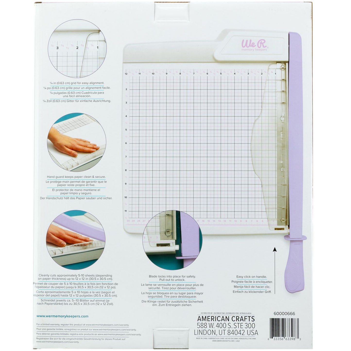 We R Memory Keepers Large Guillotine Cutter 12" - LILAC