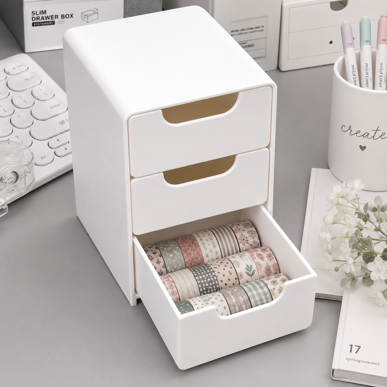 Mini Desktop Organizer Storage Box