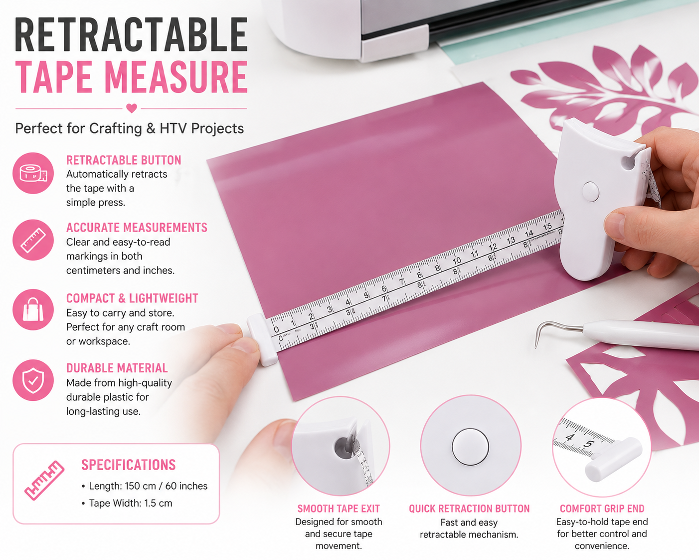 Retractable Tape Measure – For crafting measurements