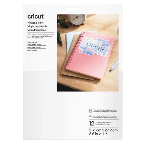 Cricut Printable Vinyl White - US Letter (12 ct)