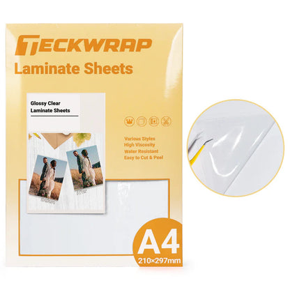 TECKWRAP Cold Laminate Sheets - Glossy Clear (15PCS)
