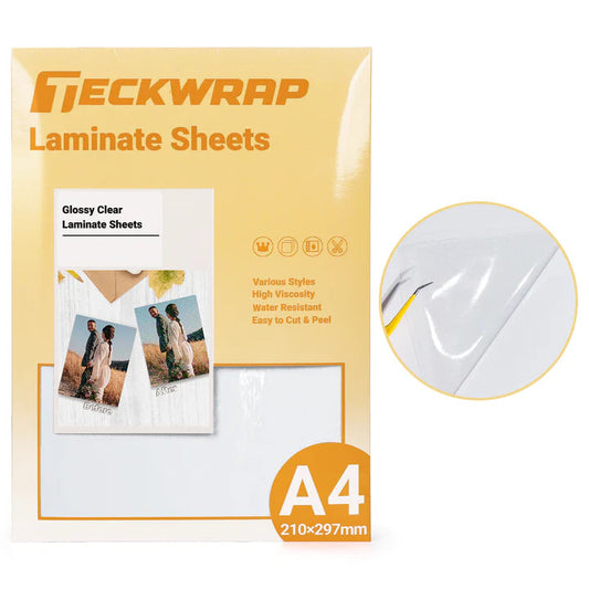 TECKWRAP Cold Laminate Sheets - Glossy Clear (15PCS)
