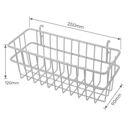 Large wire pegboard basket - White