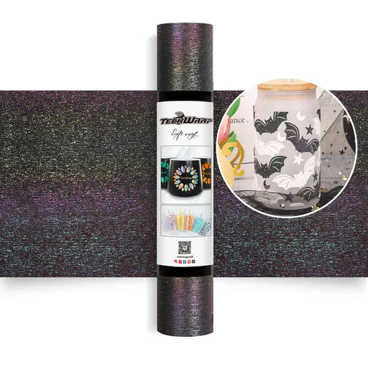 Teckwrap Nebula Glitter Brush Adhesive Vinyl - Black
