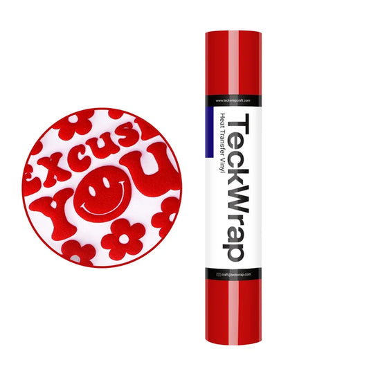Teckwrap Puff Heat Transfer Vinyl-Red