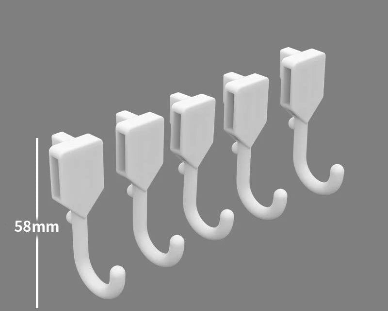 Pegboard Plastic Hook, 5 pack-White