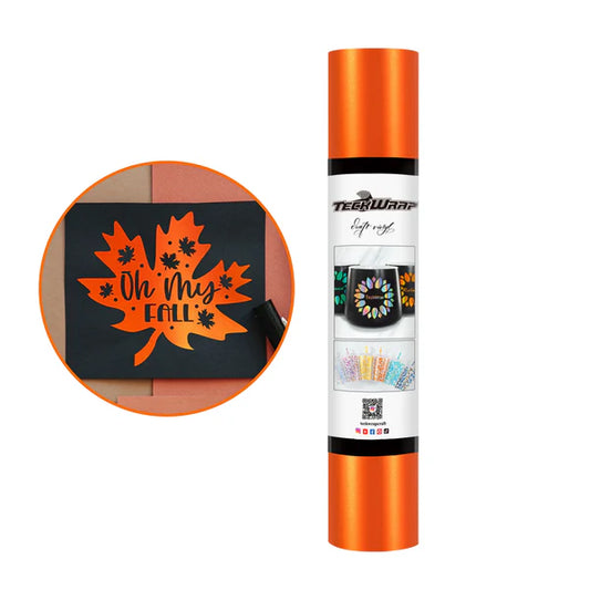 TeckWrap Metallic Cayenne Orange Satin Chrome Adhesive Vinyl