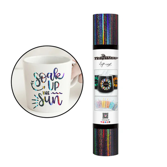 Teckwrap Dark Grey Glitter Mermaid Adhesive Vinyl - 5ft