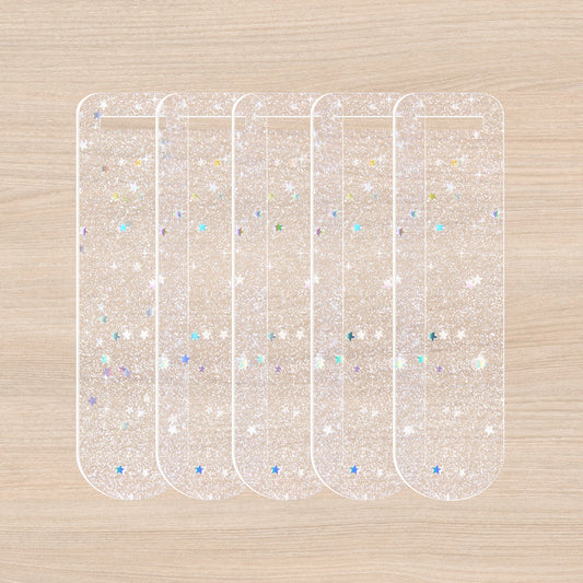 Acrylic Sparkle Bookmark Blanks(5 Pcs/Set)