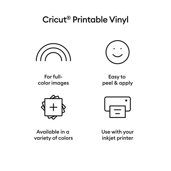 Cricut Printable Vinyl White - US Letter (12 ct)