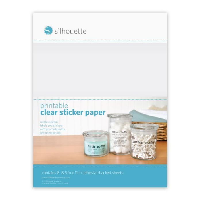 Silhouette® Printable Clear Sticker Paper