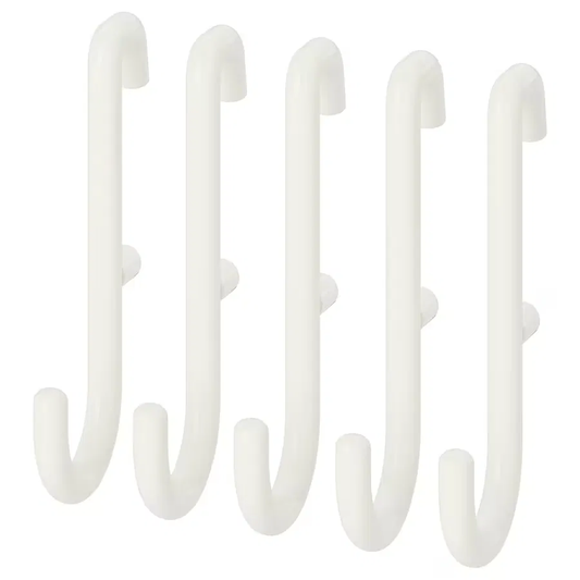Pegboard Hook, 5 pack-White
