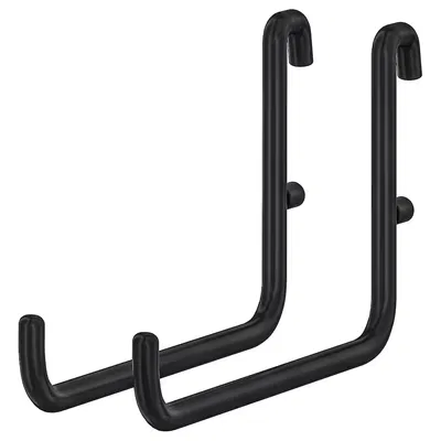 Pegboard B-019 F Hook, 2 pack - Black