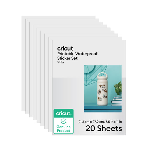 Cricut® Printable Waterproof Sticker Set - 8.5 in x 11 in (20 ct)