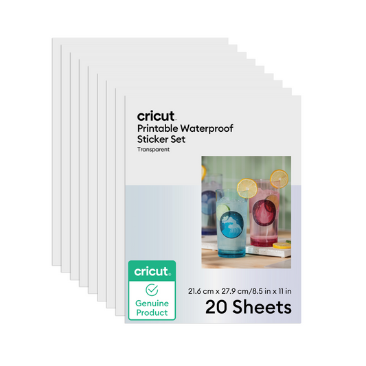 Cricut® Printable Waterproof Sticker Set (transparent)- 8.5 in x 11 in (20 ct)