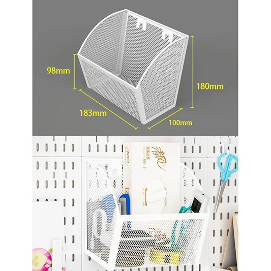 B-024 Skewed Mesh Basket – Large | Heavy-Duty Metal, White