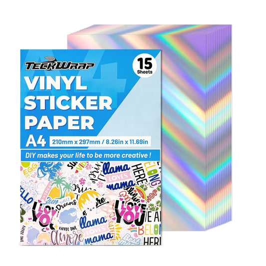 TWC Inkjet Printable holo Sticker Vinyl-16 SHEETS