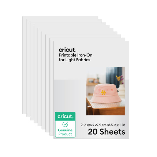 Cricut® Printable Iron-On For Light Fabrics - 8.5 in x 11 in (20 ct)
